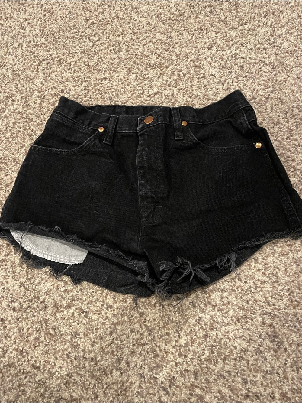 Wrangler A201 2030 Black Denim Jean Shorts Size 30